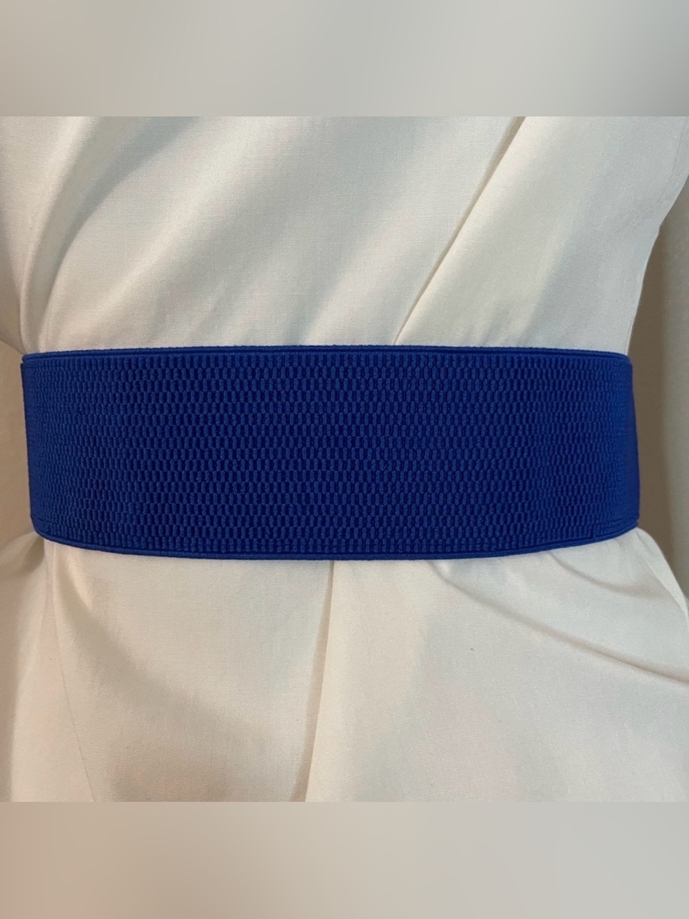Royal blue elastic waistband belt - Picture 3 of 7